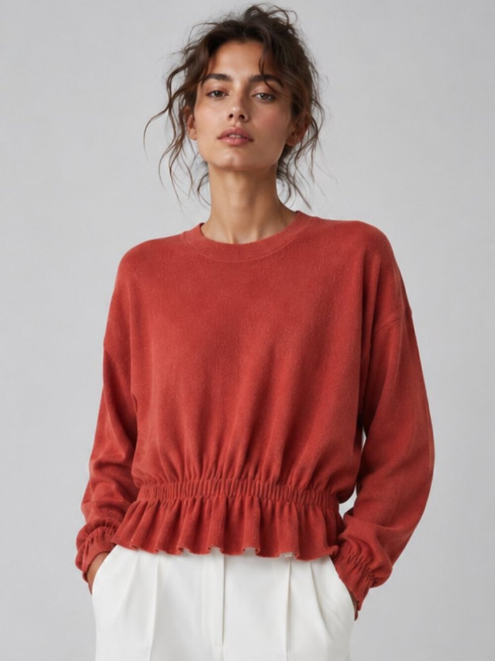 Zara Ruffle Hem Sweater